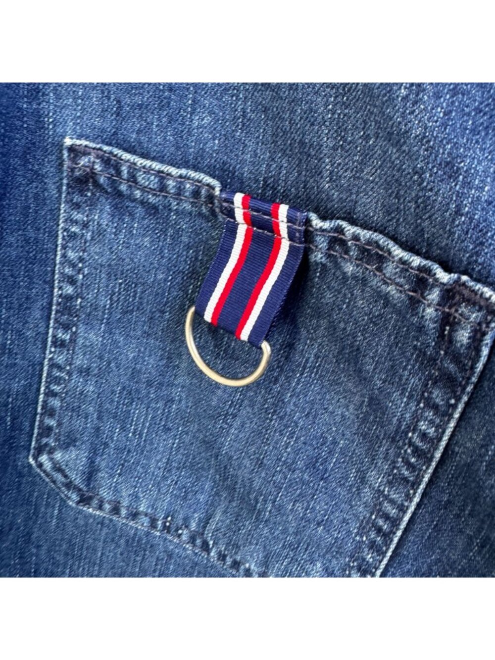 Tommy Hilfiger Womens Denim Button Fly Jean Shorts D-Ring Accent & Pockets - Picture 3 of 8